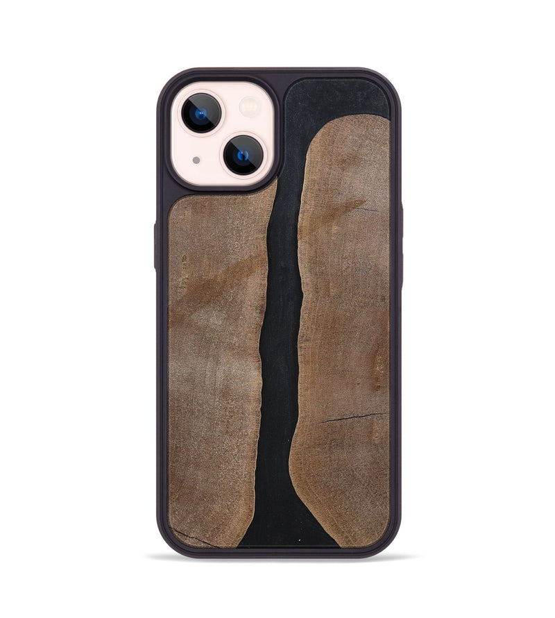 iPhone 14 Wood+Resin Phone Case - Averie (Pure Black, 700296)