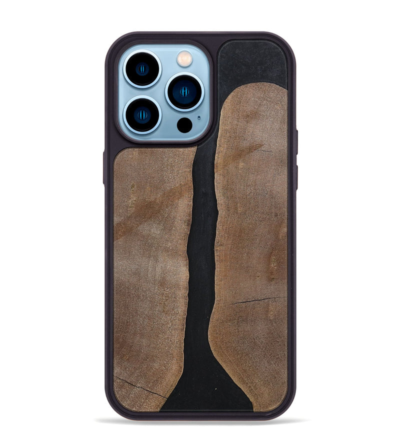iPhone 14 Pro Max Wood+Resin Phone Case - Averie (Pure Black, 700296)