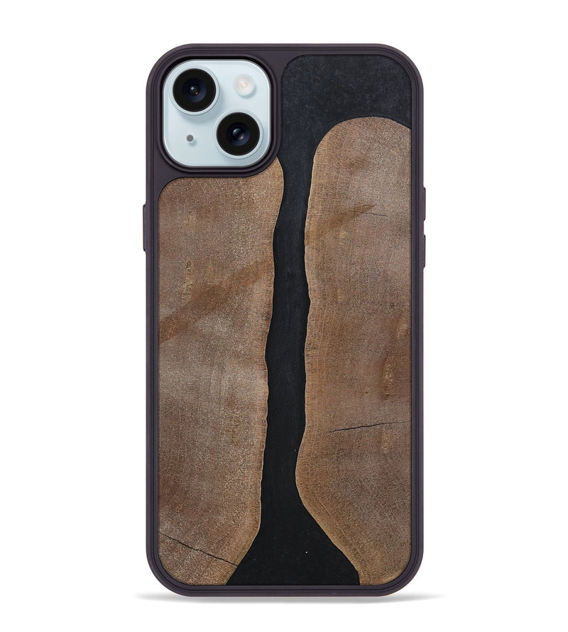 iPhone 15 Plus Wood+Resin Phone Case - Averie (Pure Black, 700296)