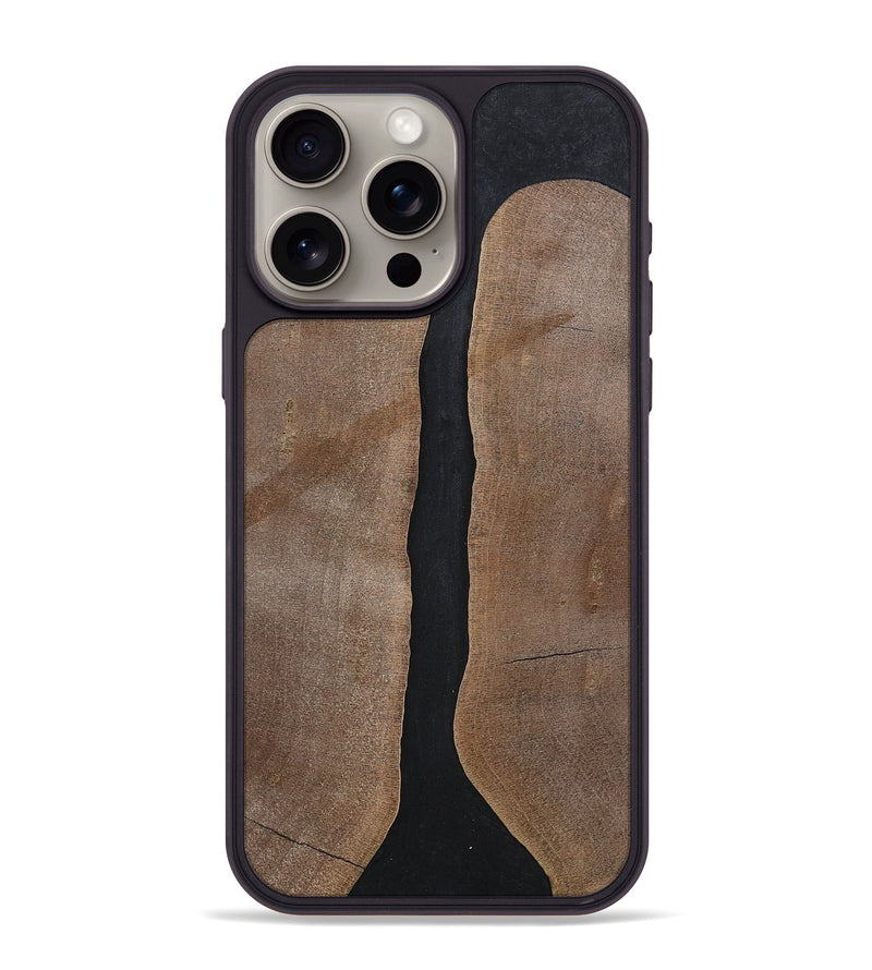 iPhone 15 Pro Max Wood+Resin Phone Case - Averie (Pure Black, 700296)
