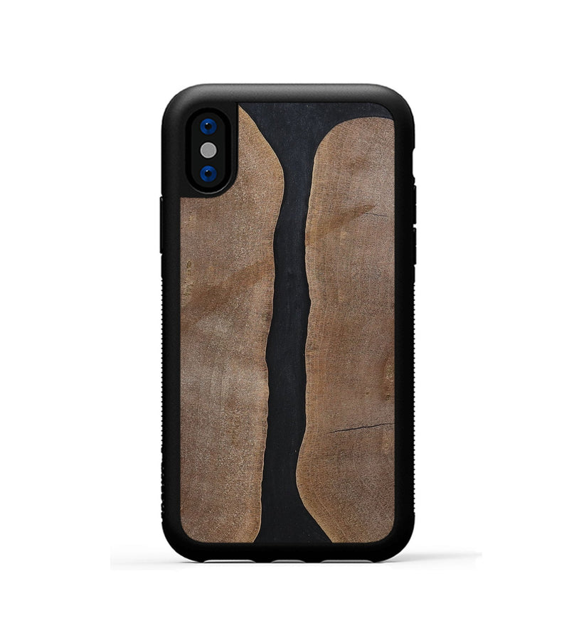 iPhone Xs Wood+Resin Phone Case - Averie (Pure Black, 700296)