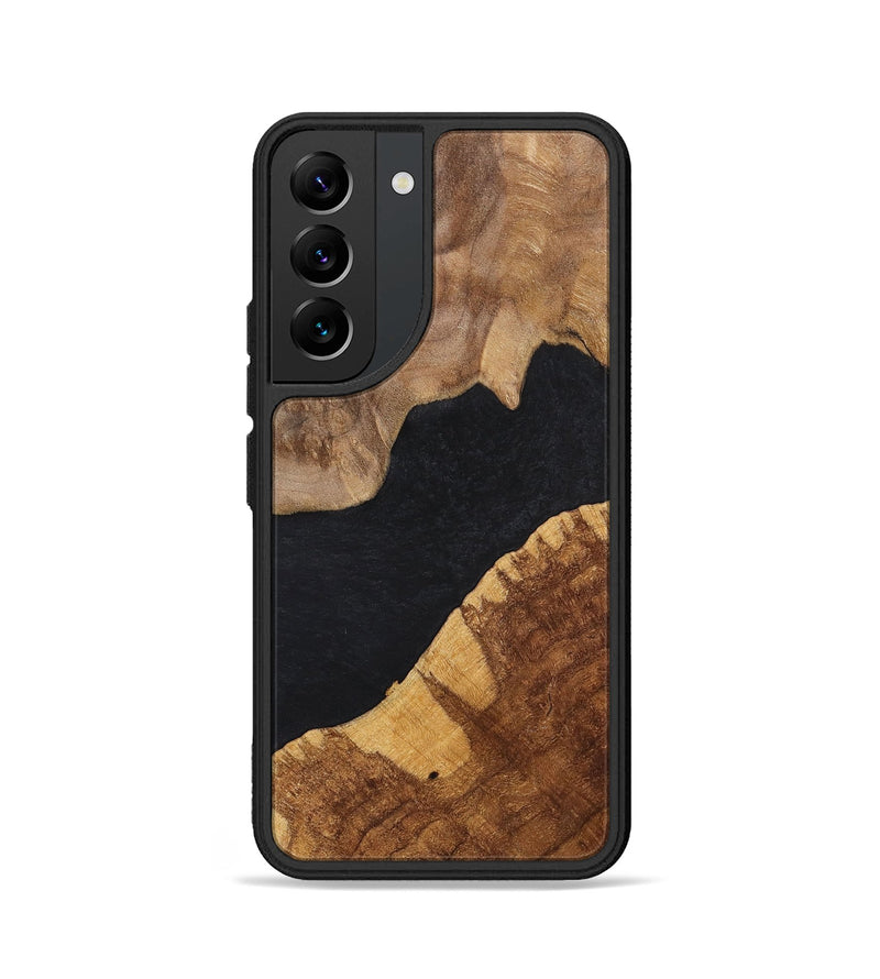 Galaxy S22 Wood+Resin Phone Case - Faye (Pure Black, 700298)