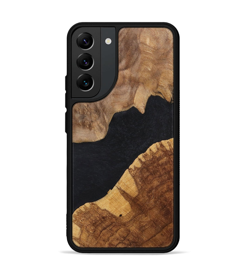Galaxy S22 Plus Wood+Resin Phone Case - Faye (Pure Black, 700298)