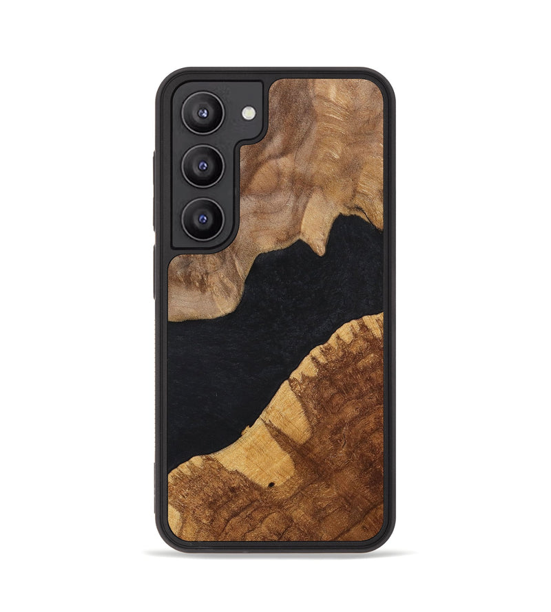 Galaxy S23 Wood+Resin Phone Case - Faye (Pure Black, 700298)