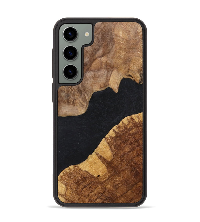 Galaxy S23 Plus Wood+Resin Phone Case - Faye (Pure Black, 700298)