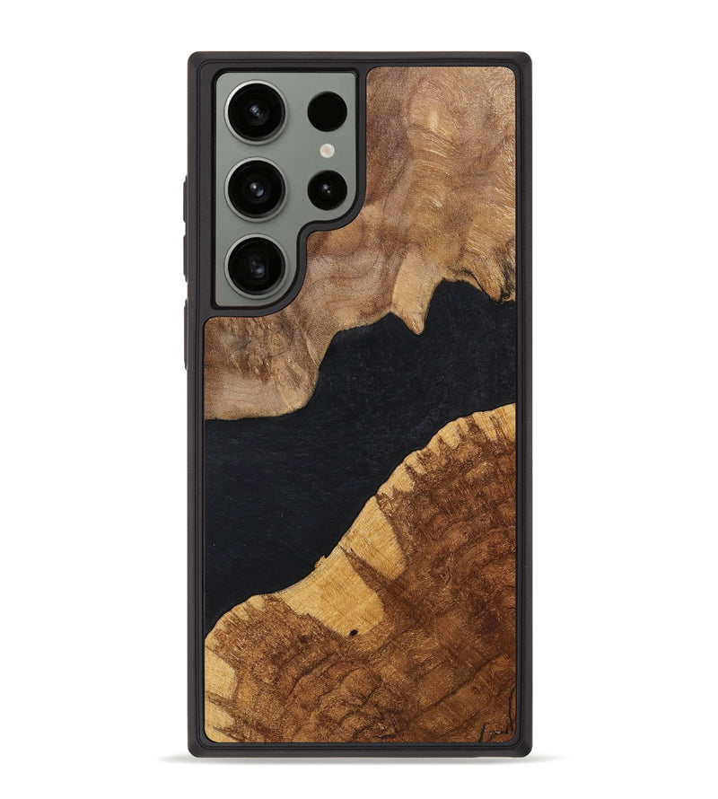 Galaxy S23 Ultra Wood+Resin Phone Case - Faye (Pure Black, 700298)