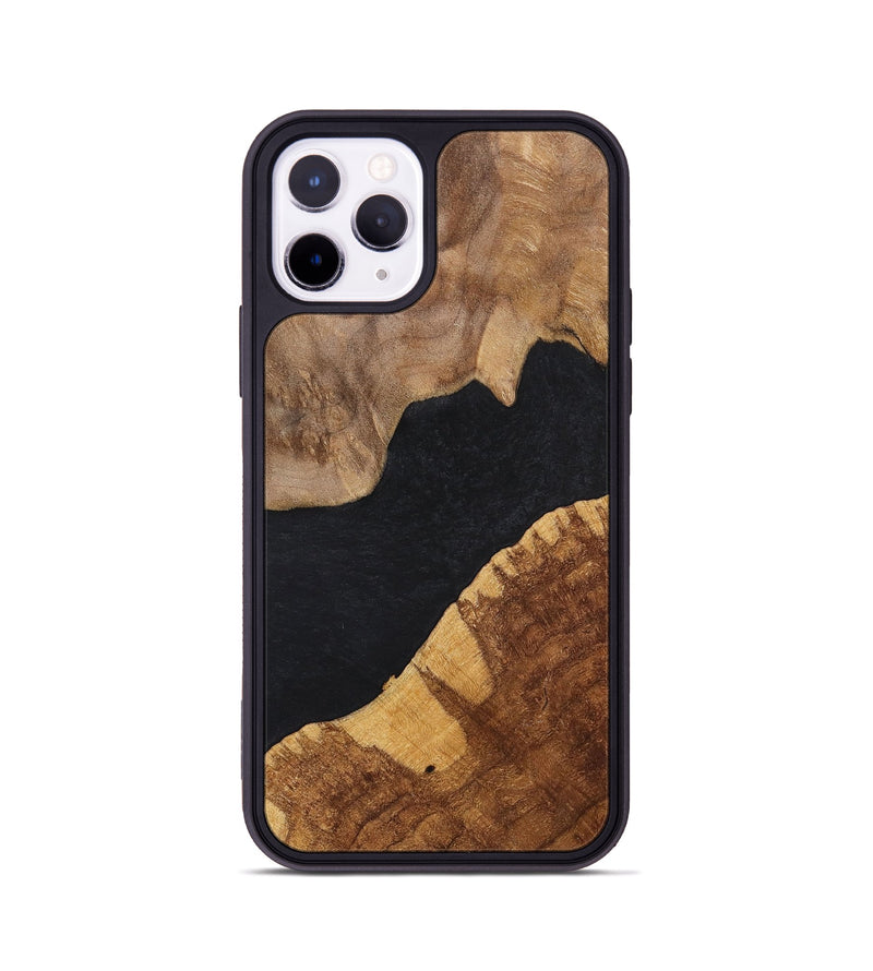 iPhone 11 Pro Wood+Resin Phone Case - Faye (Pure Black, 700298)