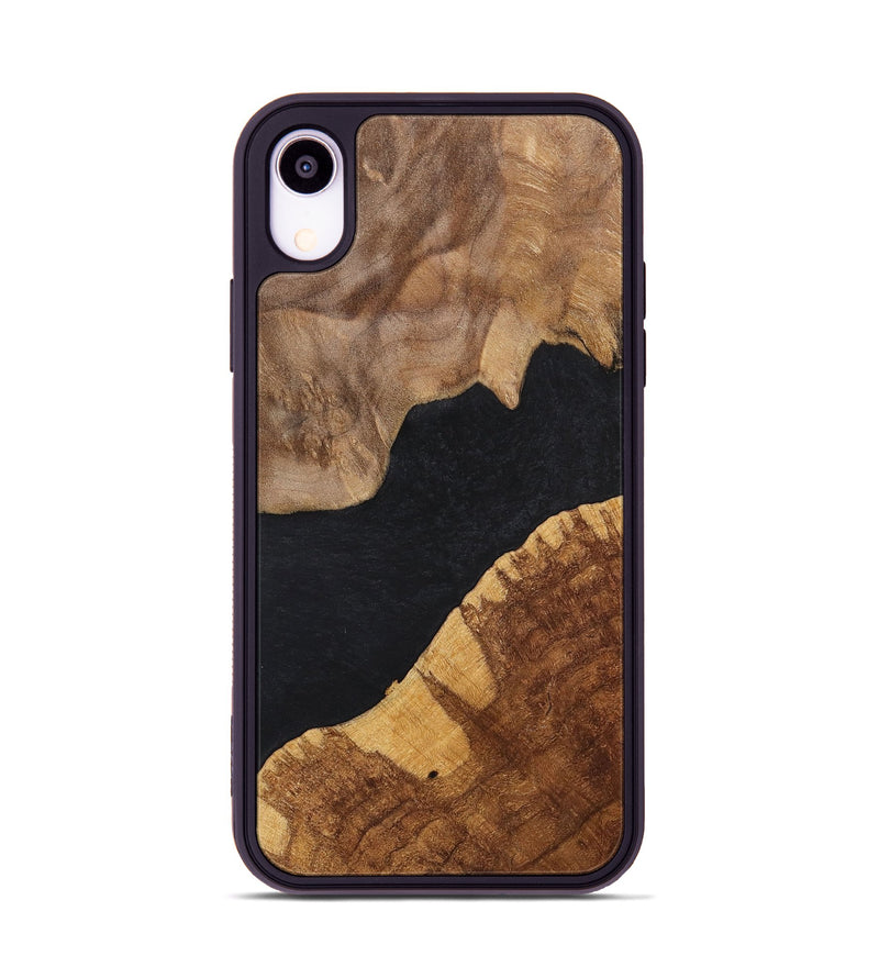 iPhone Xr Wood+Resin Phone Case - Faye (Pure Black, 700298)
