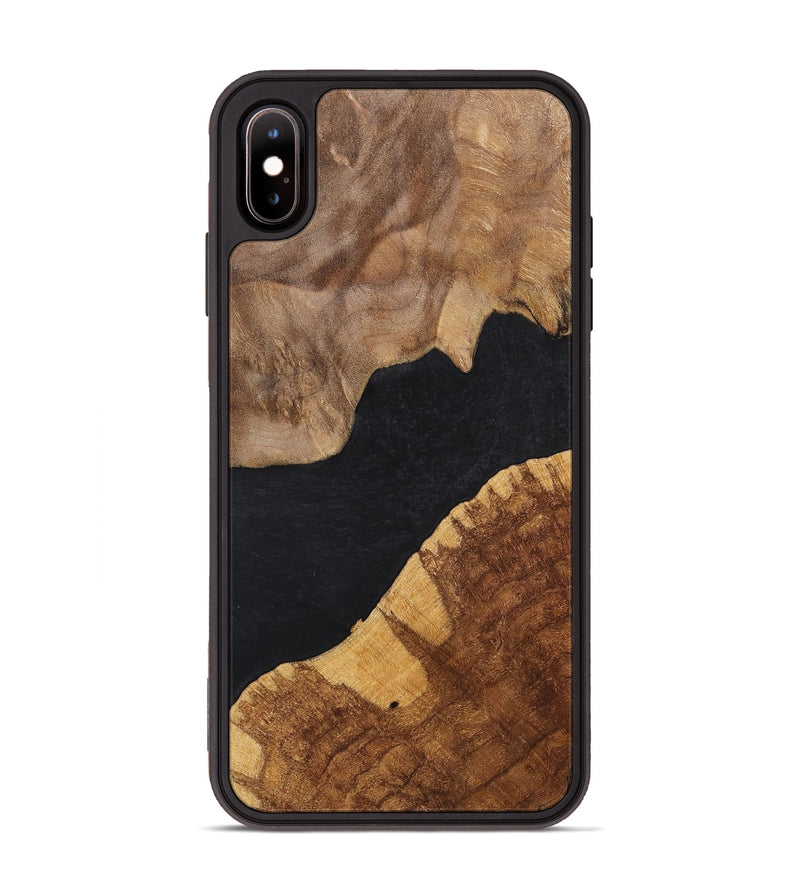 iPhone Xs Max Wood+Resin Phone Case - Faye (Pure Black, 700298)
