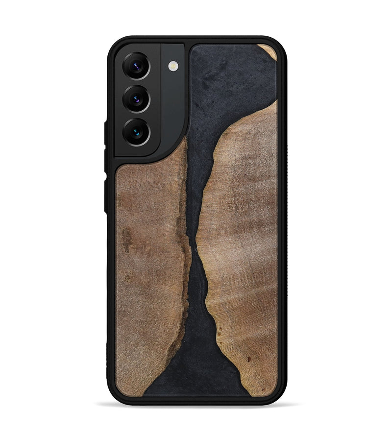 Galaxy S22 Plus Wood+Resin Phone Case - Jaslene (Pure Black, 700299)