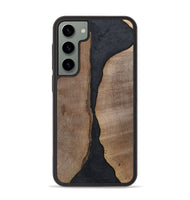 Galaxy S23 Plus Wood+Resin Phone Case - Jaslene (Pure Black, 700299)