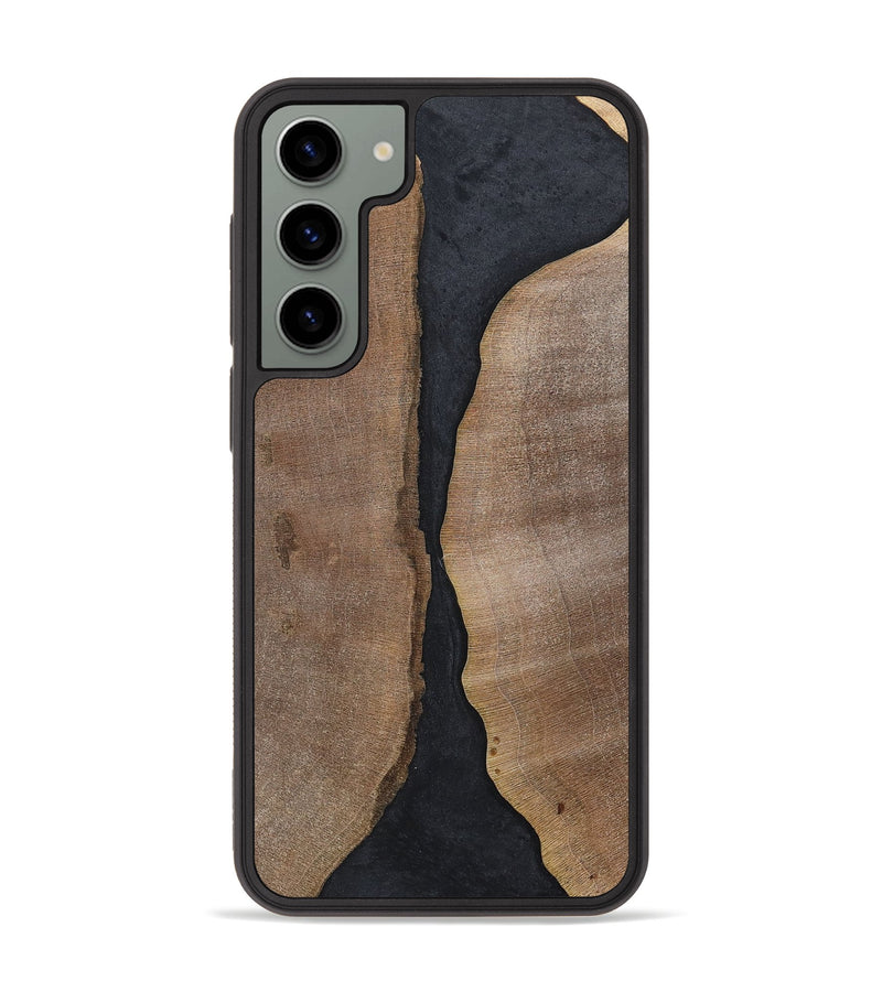 Galaxy S23 Plus Wood+Resin Phone Case - Jaslene (Pure Black, 700299)
