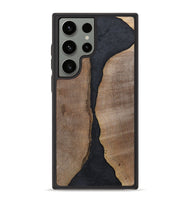 Galaxy S23 Ultra Wood+Resin Phone Case - Jaslene (Pure Black, 700299)