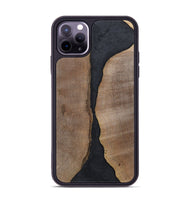 iPhone 11 Pro Max Wood+Resin Phone Case - Jaslene (Pure Black, 700299)