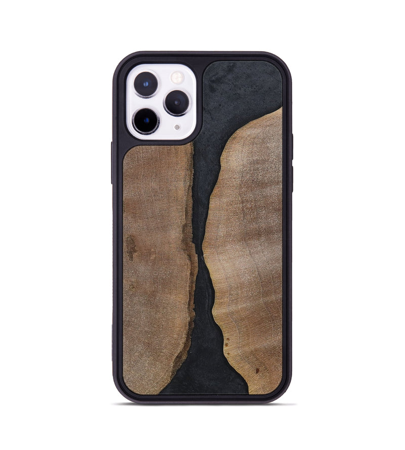 iPhone 11 Pro Wood+Resin Phone Case - Jaslene (Pure Black, 700299)