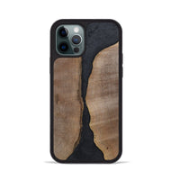iPhone 12 Pro Wood+Resin Phone Case - Jaslene (Pure Black, 700299)