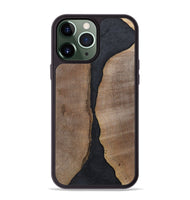 iPhone 13 Pro Max Wood+Resin Phone Case - Jaslene (Pure Black, 700299)
