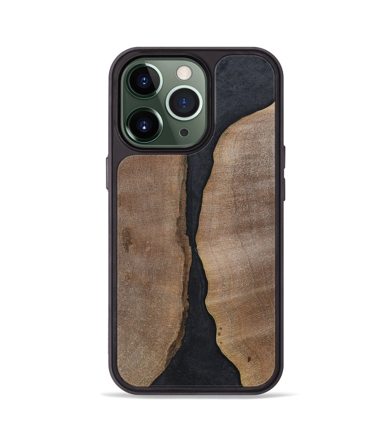 iPhone 13 Pro Wood+Resin Phone Case - Jaslene (Pure Black, 700299)