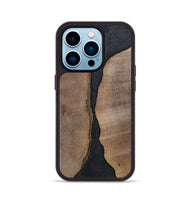 iPhone 14 Pro Wood+Resin Phone Case - Jaslene (Pure Black, 700299)