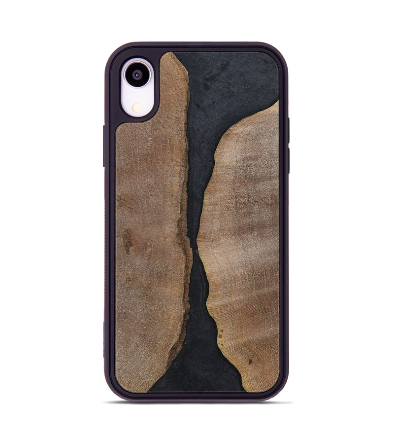 iPhone Xr Wood+Resin Phone Case - Jaslene (Pure Black, 700299)