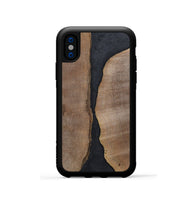 iPhone Xs Wood+Resin Phone Case - Jaslene (Pure Black, 700299)