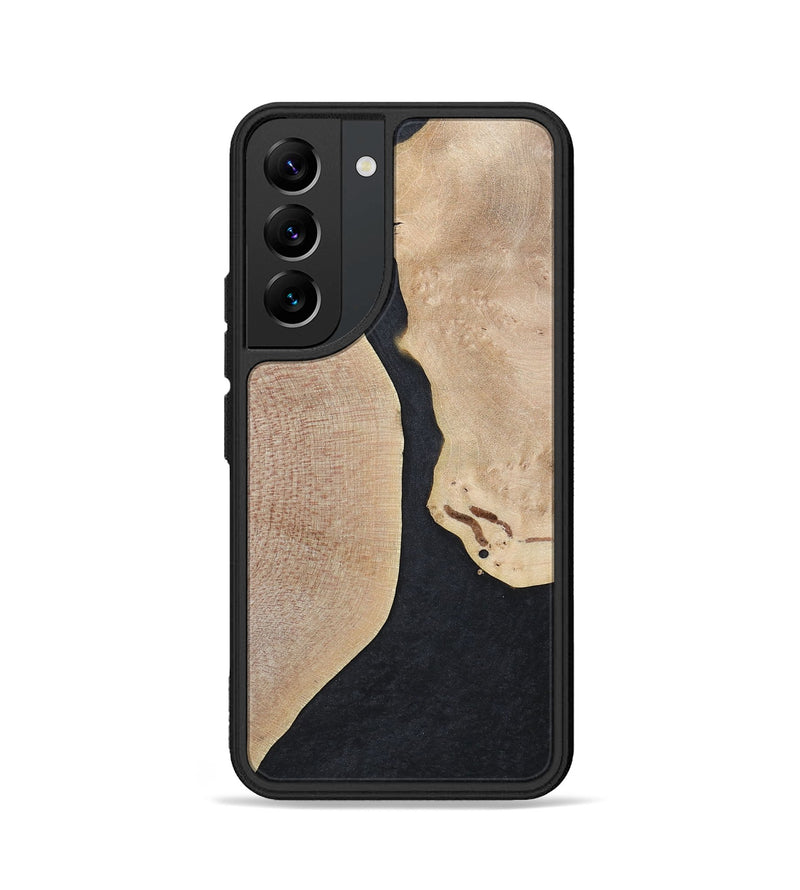 Galaxy S22 Wood+Resin Phone Case - Bernadette (Pure Black, 700301)
