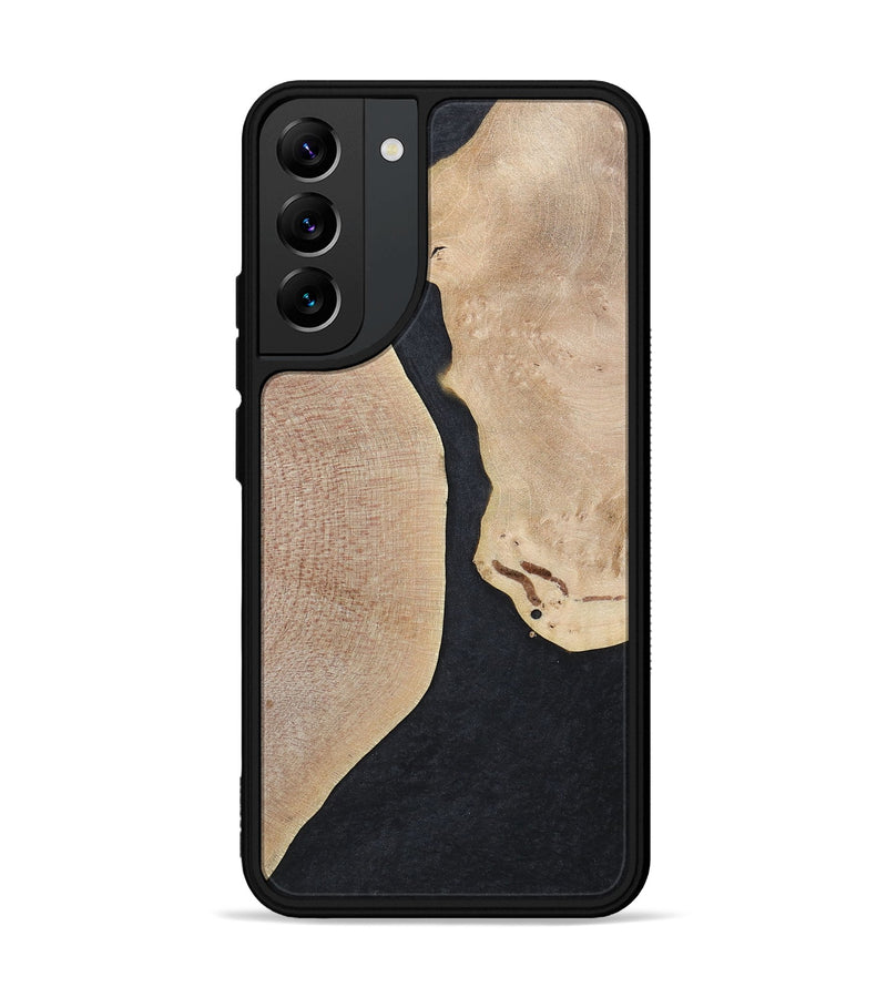 Galaxy S22 Plus Wood+Resin Phone Case - Bernadette (Pure Black, 700301)