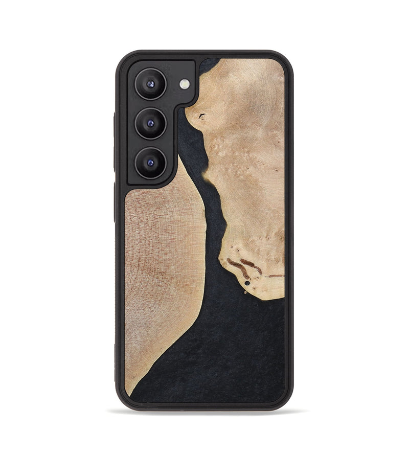 Galaxy S23 Wood+Resin Phone Case - Bernadette (Pure Black, 700301)