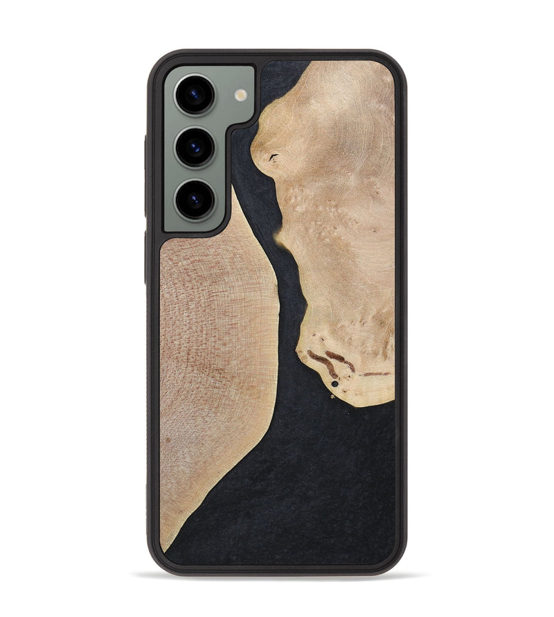 Galaxy S23 Plus Wood+Resin Phone Case - Bernadette (Pure Black, 700301)