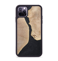 iPhone 11 Pro Max Wood+Resin Phone Case - Bernadette (Pure Black, 700301)