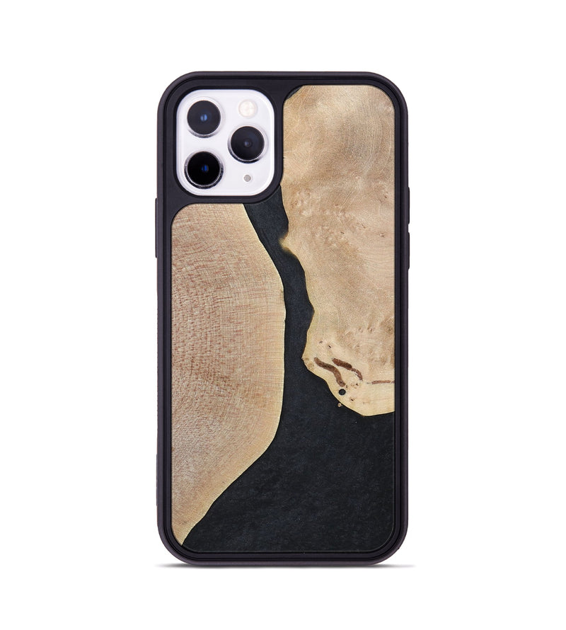 iPhone 11 Pro Wood+Resin Phone Case - Bernadette (Pure Black, 700301)
