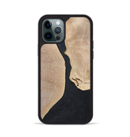 iPhone 12 Pro Wood+Resin Phone Case - Bernadette (Pure Black, 700301)