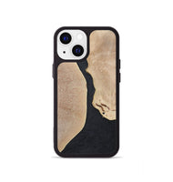 iPhone 13 mini Wood+Resin Phone Case - Bernadette (Pure Black, 700301)