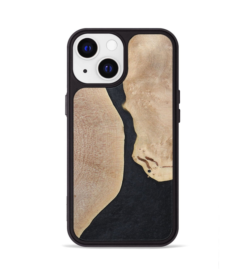 iPhone 13 Wood+Resin Phone Case - Bernadette (Pure Black, 700301)
