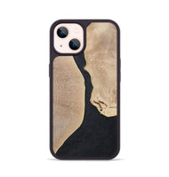 iPhone 14 Wood+Resin Phone Case - Bernadette (Pure Black, 700301)