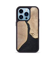 iPhone 14 Pro Wood+Resin Phone Case - Bernadette (Pure Black, 700301)