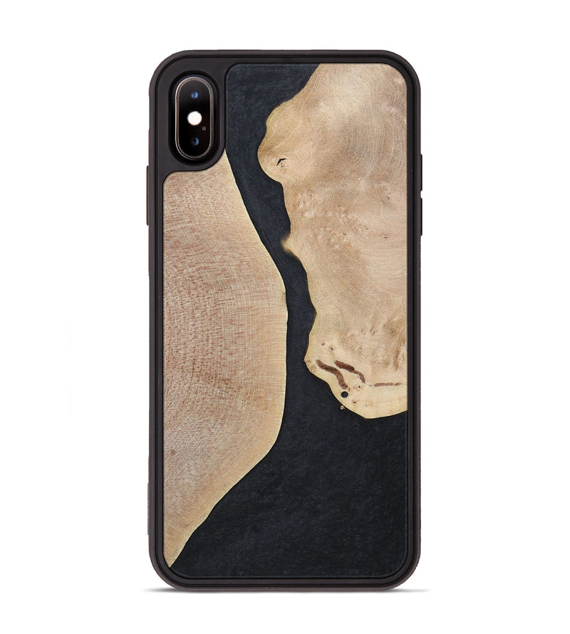 iPhone Xs Max Wood+Resin Phone Case - Bernadette (Pure Black, 700301)