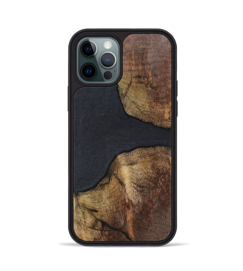 iPhone 12 Pro Wood+Resin Phone Case - Karen (Pure Black, 700305)
