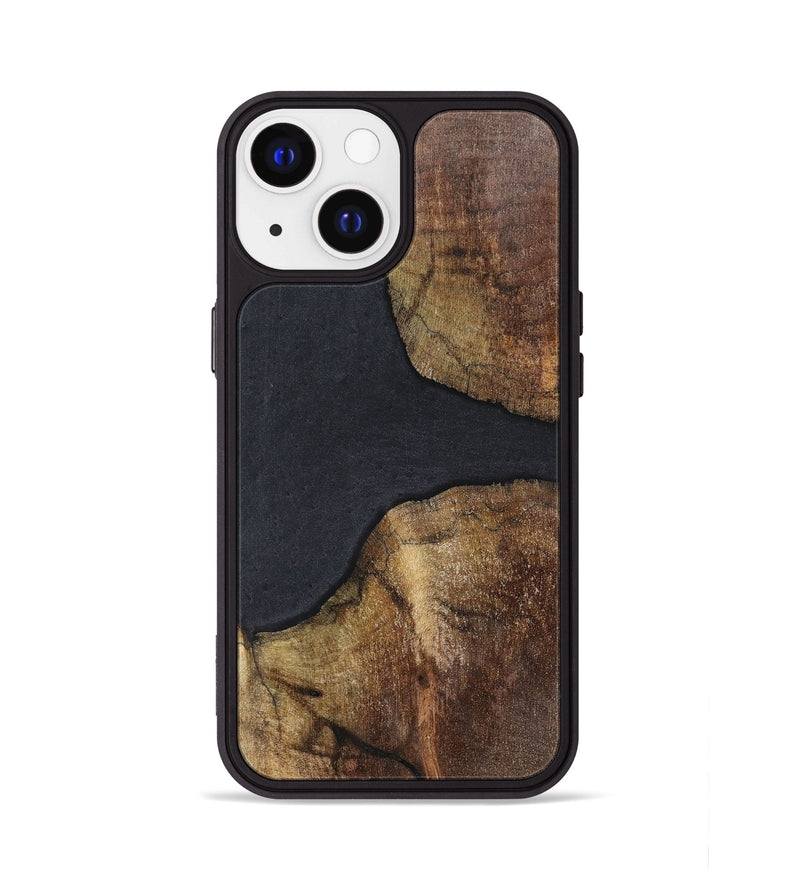 iPhone 13 Wood+Resin Phone Case - Karen (Pure Black, 700305)