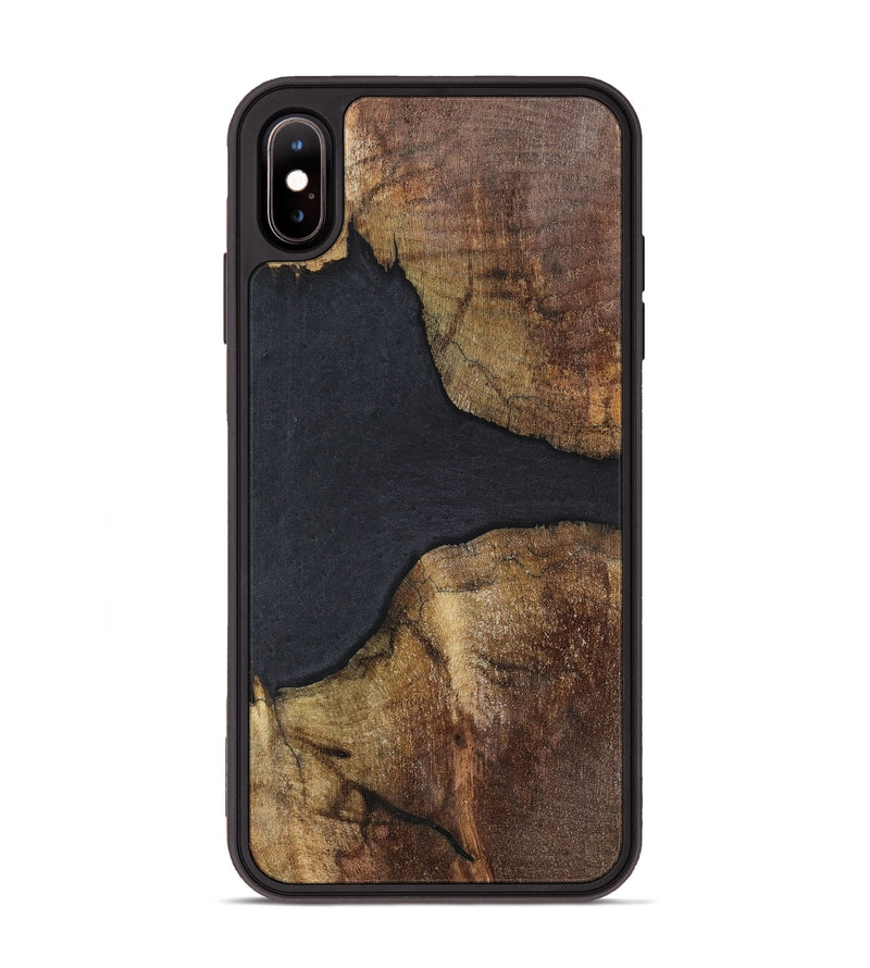 iPhone Xs Max Wood+Resin Phone Case - Karen (Pure Black, 700305)