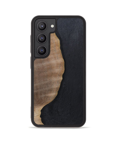Galaxy S23 Wood+Resin Phone Case - Sophie (Pure Black, 700307)