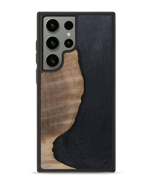 Galaxy S23 Ultra Wood+Resin Phone Case - Sophie (Pure Black, 700307)