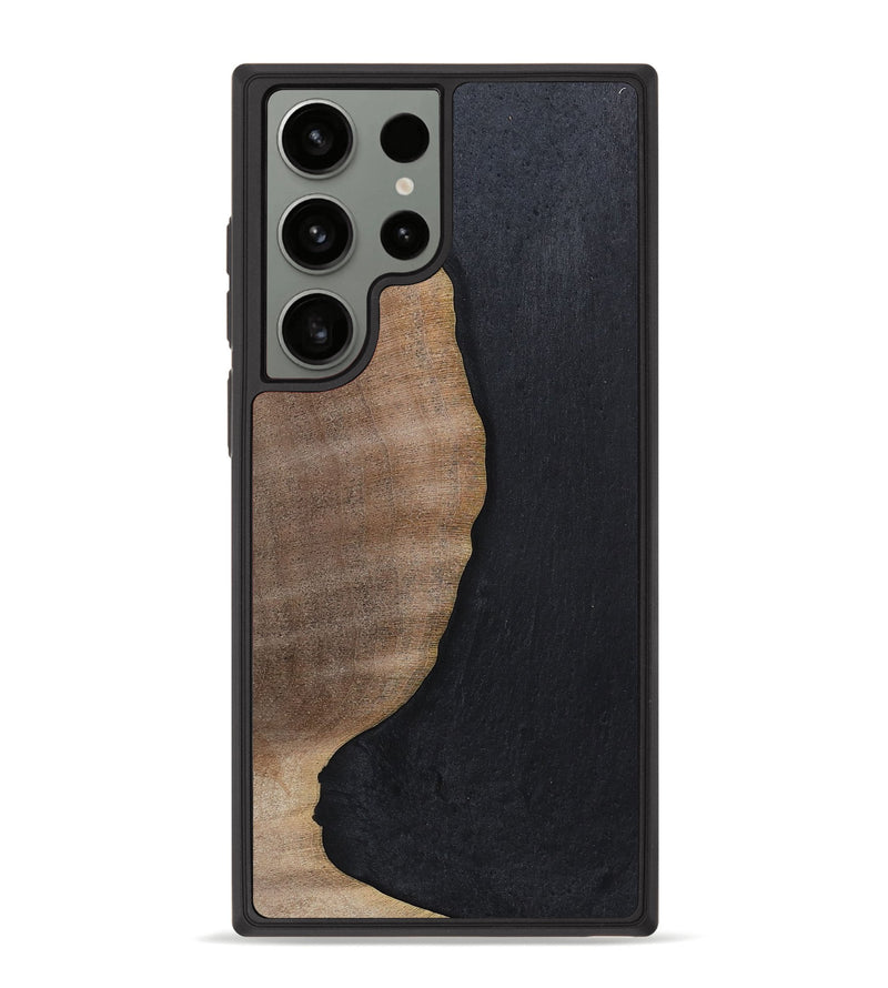 Galaxy S23 Ultra Wood+Resin Phone Case - Sophie (Pure Black, 700307)