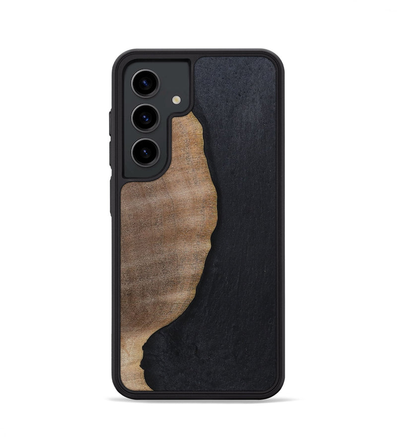 Galaxy S24 Wood+Resin Phone Case - Sophie (Pure Black, 700307)
