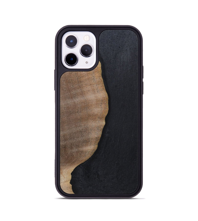 iPhone 11 Pro Wood+Resin Phone Case - Sophie (Pure Black, 700307)