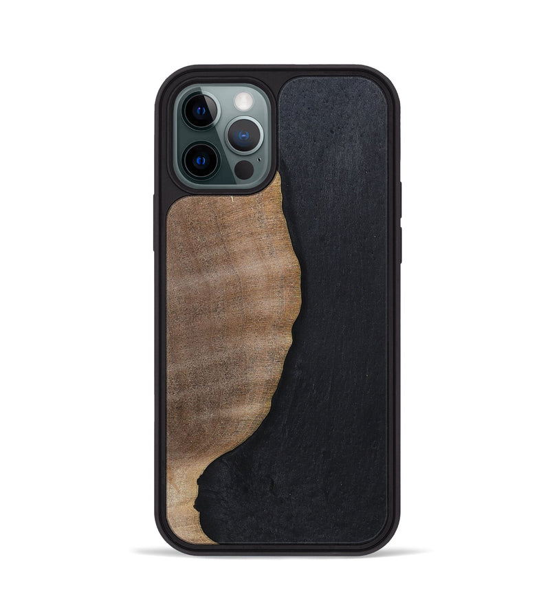 iPhone 12 Pro Wood+Resin Phone Case - Sophie (Pure Black, 700307)