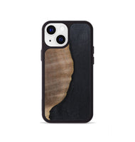 iPhone 13 mini Wood+Resin Phone Case - Sophie (Pure Black, 700307)