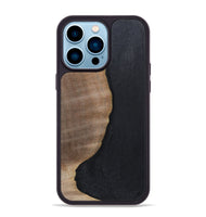 iPhone 14 Pro Max Wood+Resin Phone Case - Sophie (Pure Black, 700307)