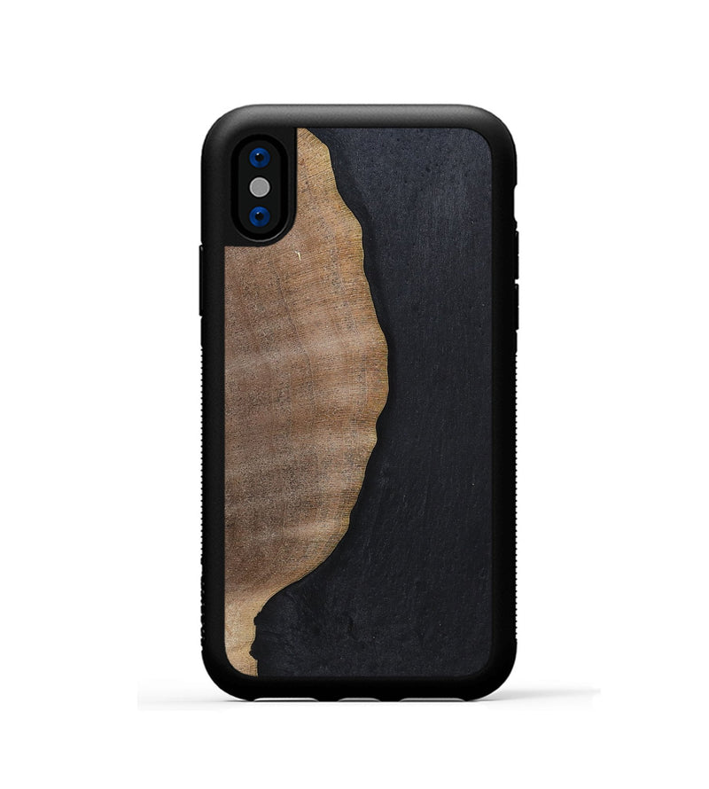 iPhone Xs Wood+Resin Phone Case - Sophie (Pure Black, 700307)