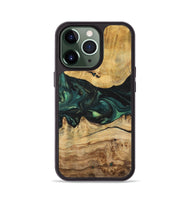 iPhone 13 Pro Wood+Resin Phone Case - Claire (Green, 700315)